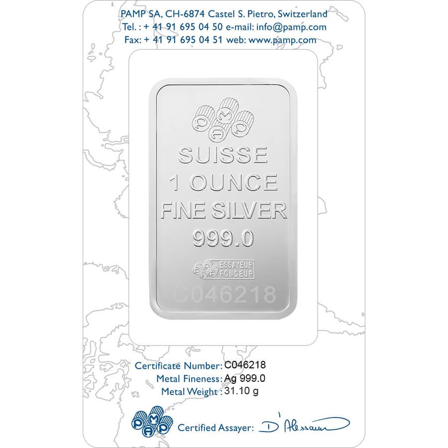 1 ounce Silver Bar - PAMP Suisse Lady Fortuna thumbnail 2
