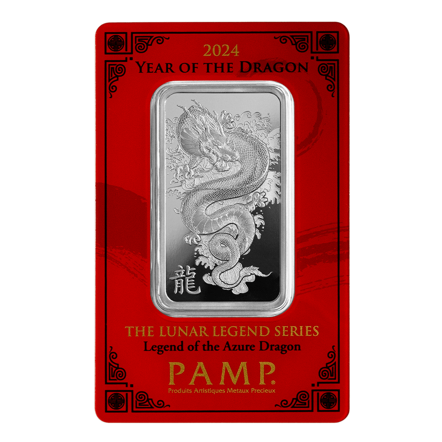 1 ounce Silver Bar - PAMP Suisse Lunar Dragon - 2024 thumbnail 3