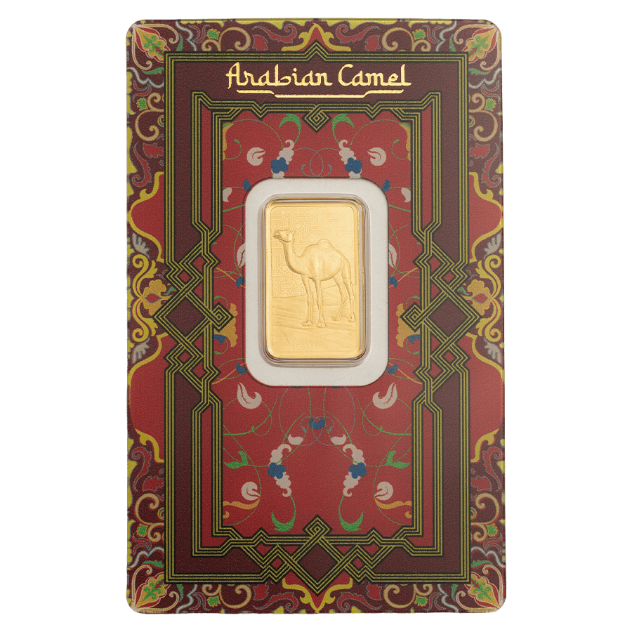 5 gram Gold Bar - Arabian Camel with pendant frame thumbnail 3