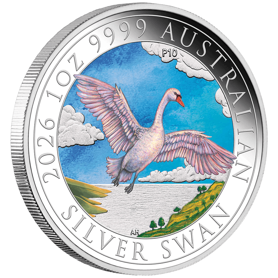 1 ounce Silver Coin - Australian Swan 2026 Coloured thumbnail 5