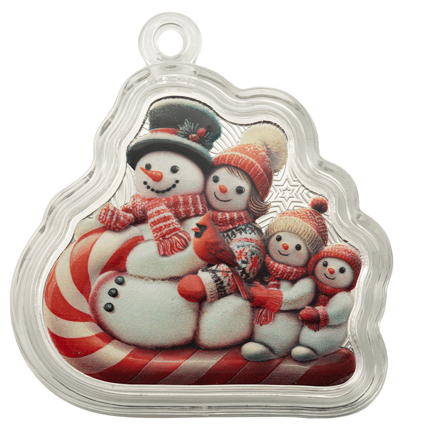 1 ounce Silver Shaped Coin - Snowman Sleigh Ride thumbnail 6