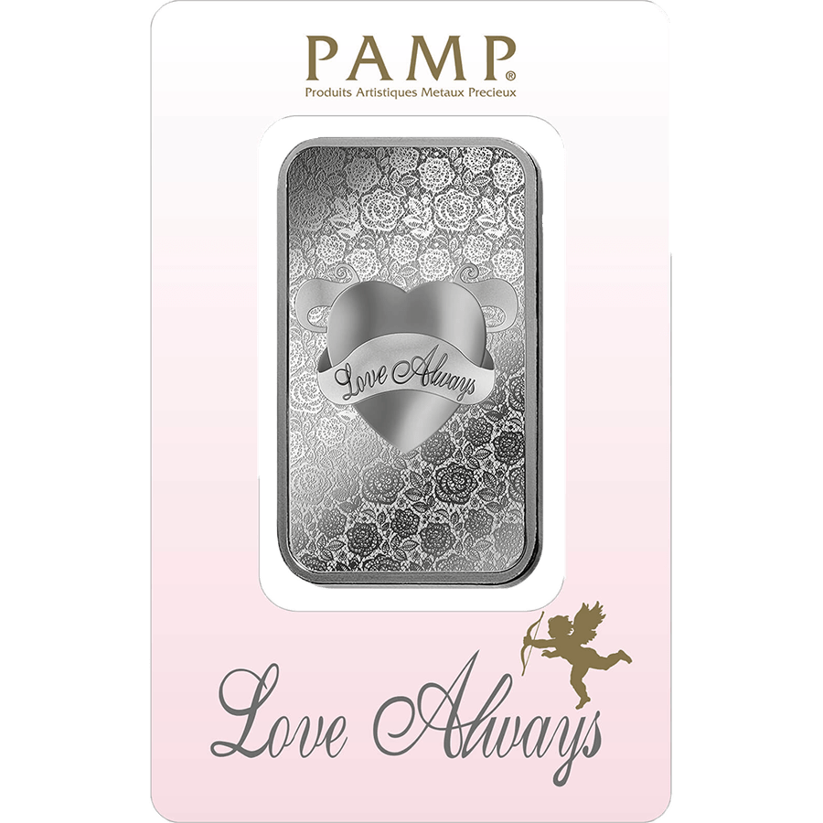 1 ounce Silver Bar - PAMP Suisse Love Always — photo 1