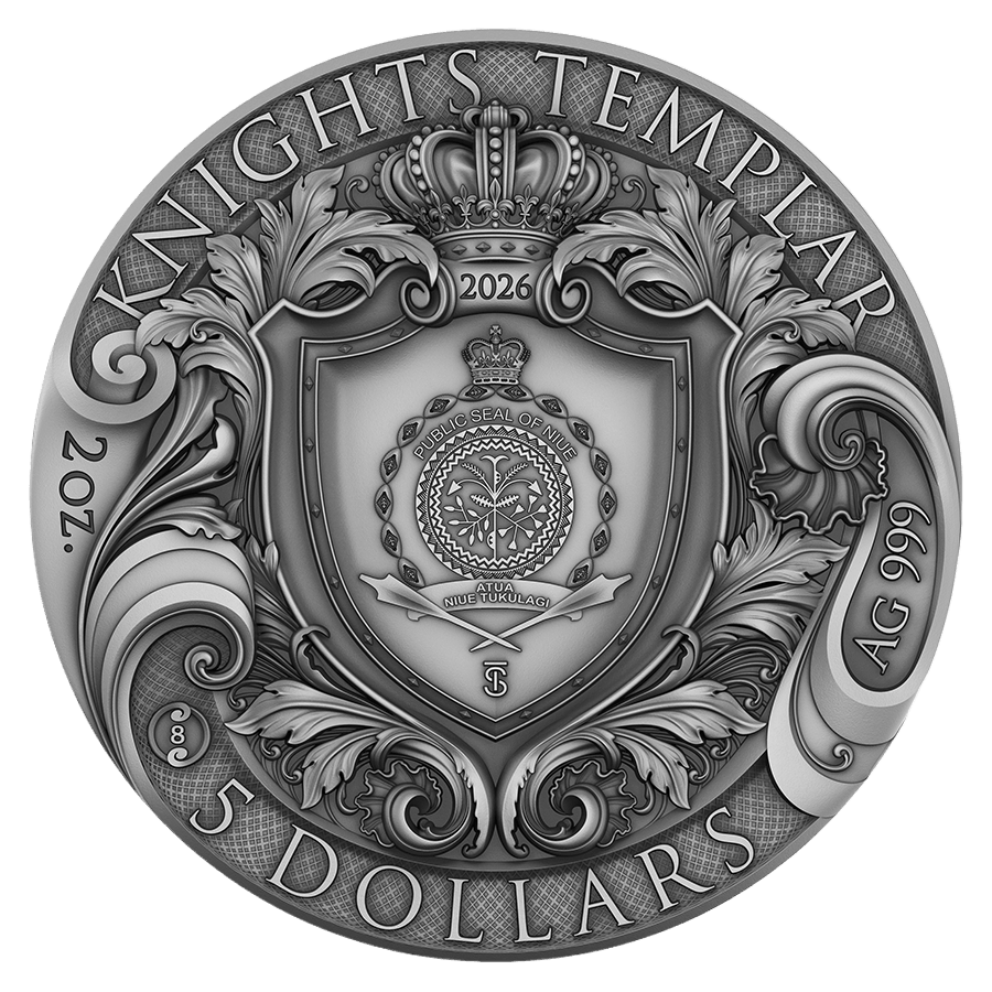 2 ounce Silver Coin - Knights Templar thumbnail 2