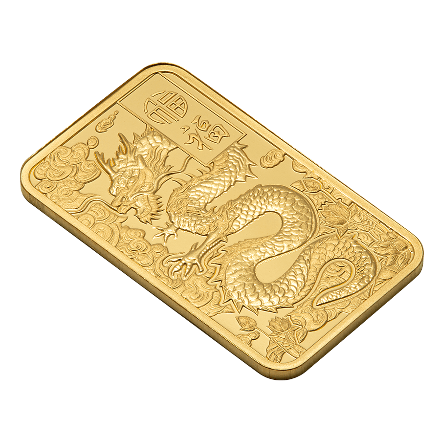 5 gram Gold Bar - Good Luck Yellow Dragon thumbnail 7