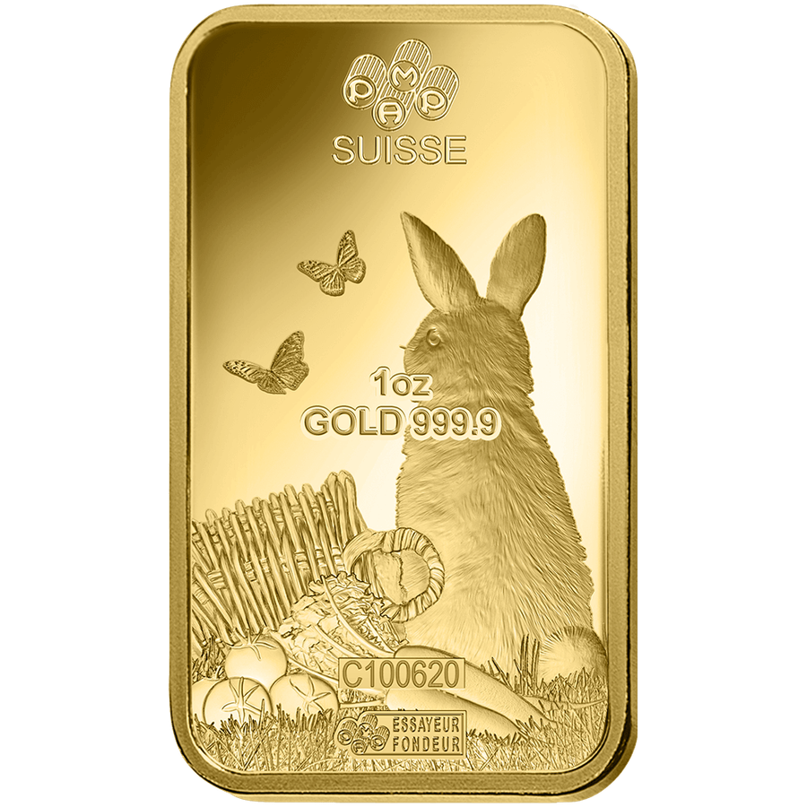 1 ounce Gold Bar - PAMP Suisse Lunar Rabbit	 thumbnail 3