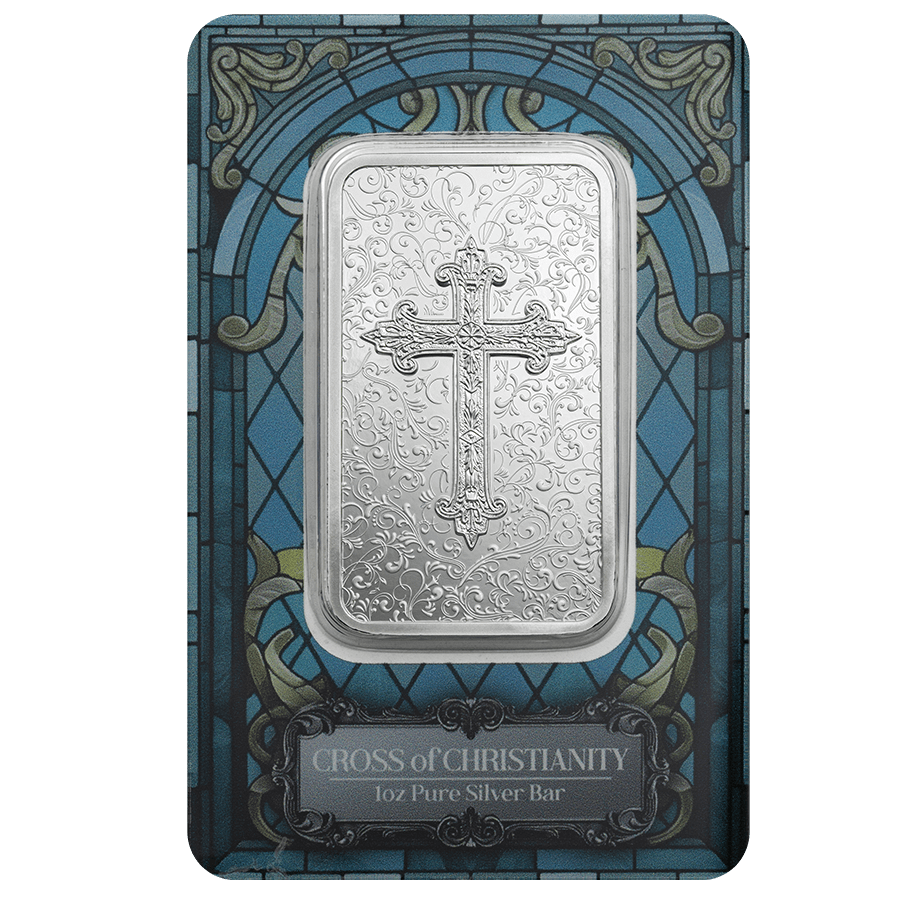 1 ounce Bar-Shaped Silver Coin - Christian Cross — photo 1