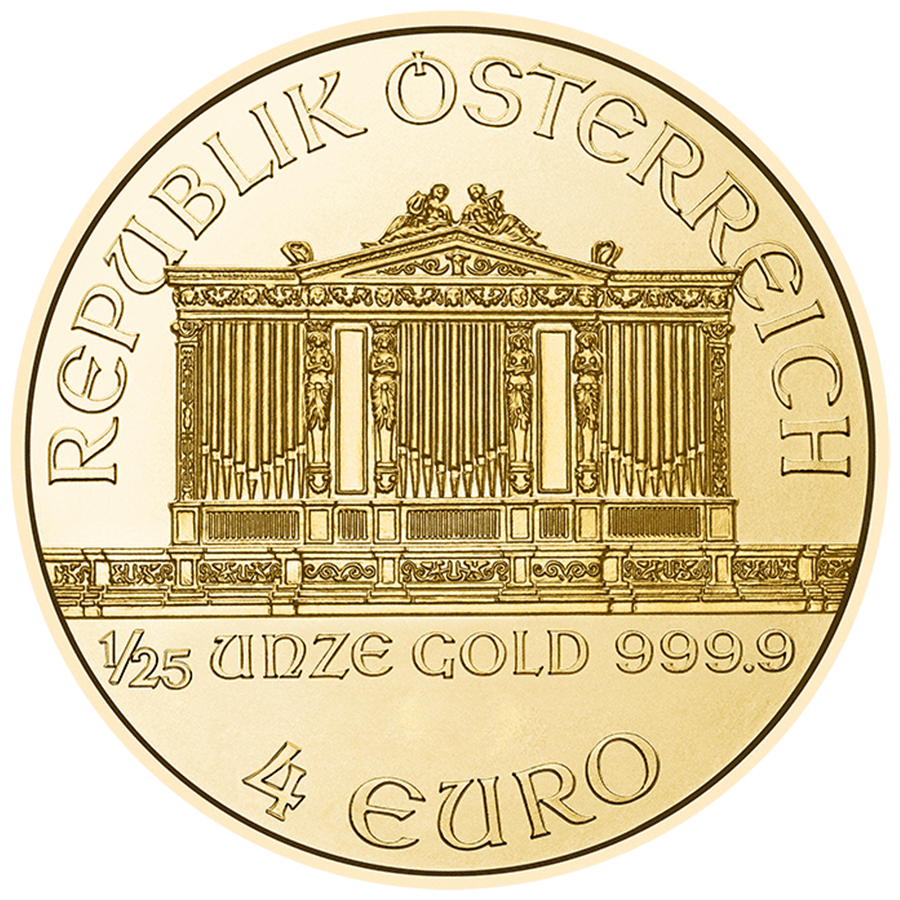 1/25 ounce Gold Coin - Philharmonic - Mixed Years thumbnail 2