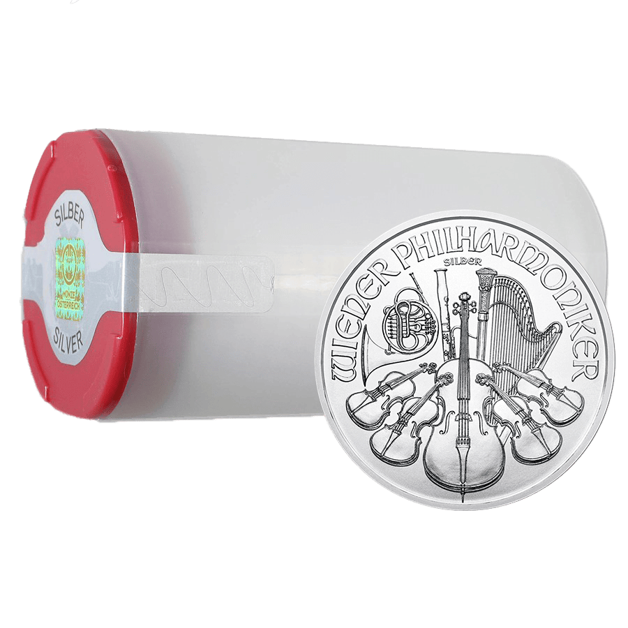20 Coins Silver Tube - Philharmonic - Mixed Years — photo 1
