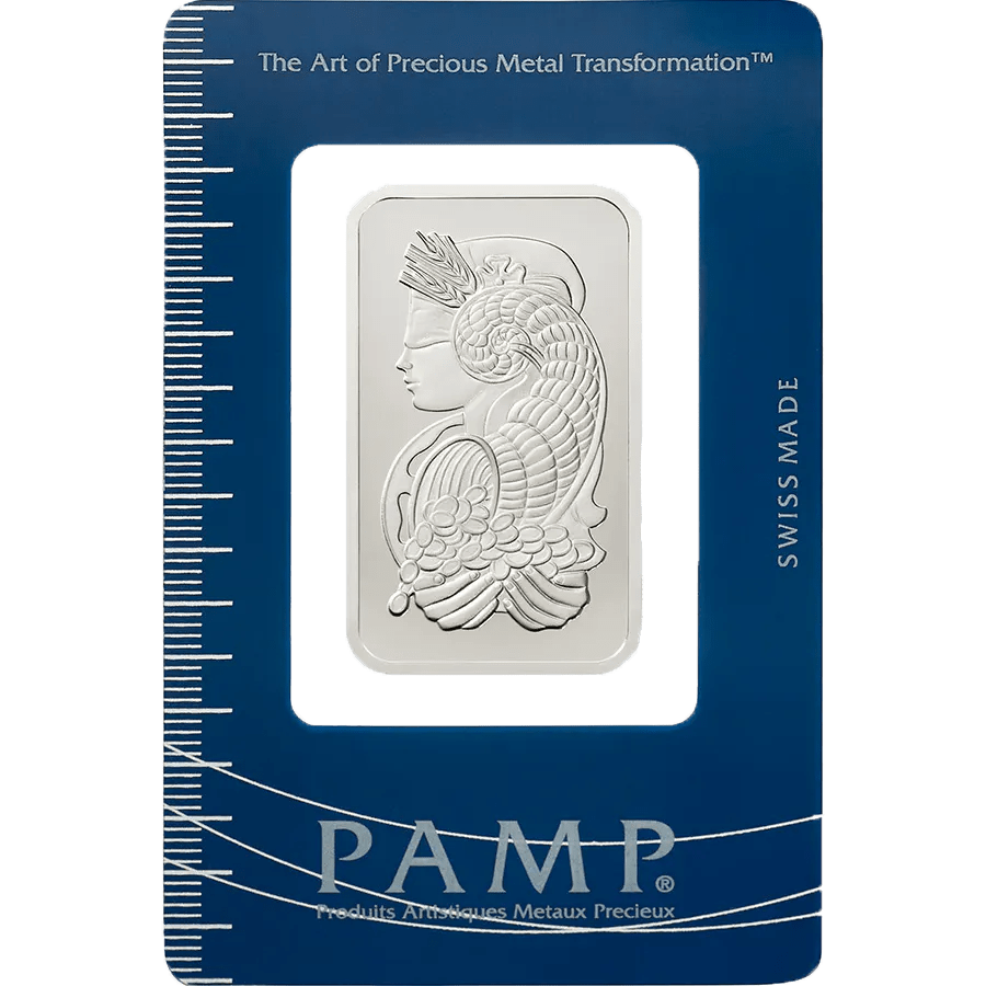 1 ounce Platinum Bar - PAMP Suisse Lady Fortuna