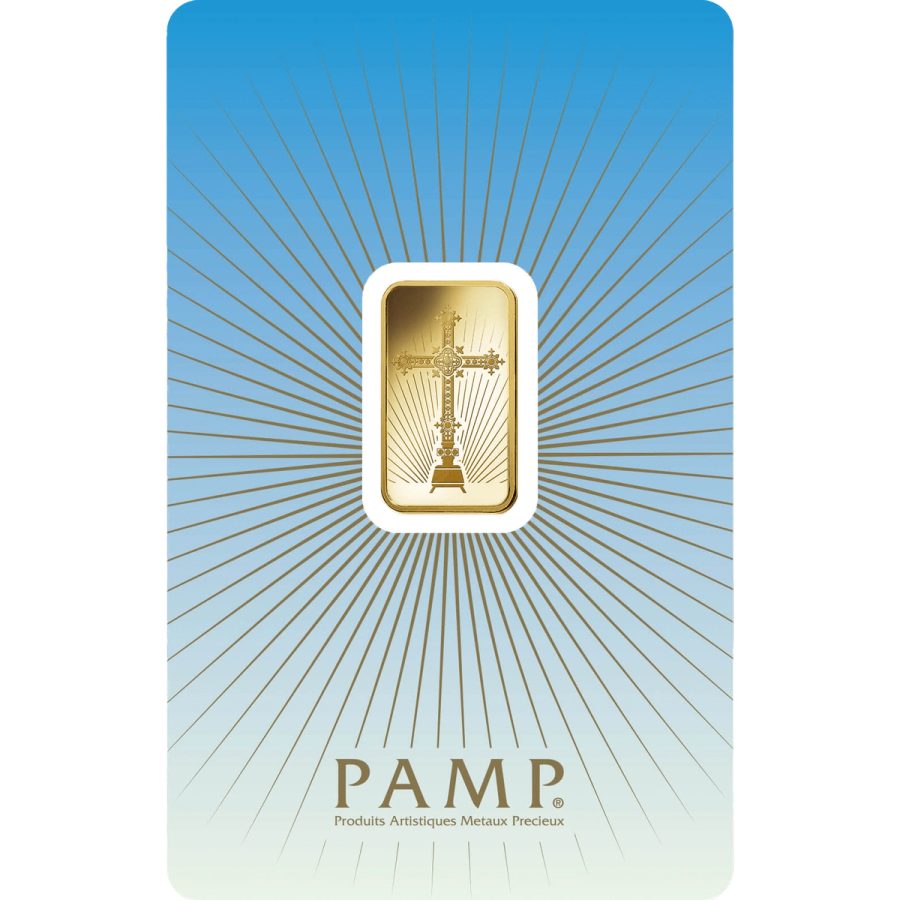 5 gram Gold Bar - PAMP Suisse Romanesque Cross — photo 1