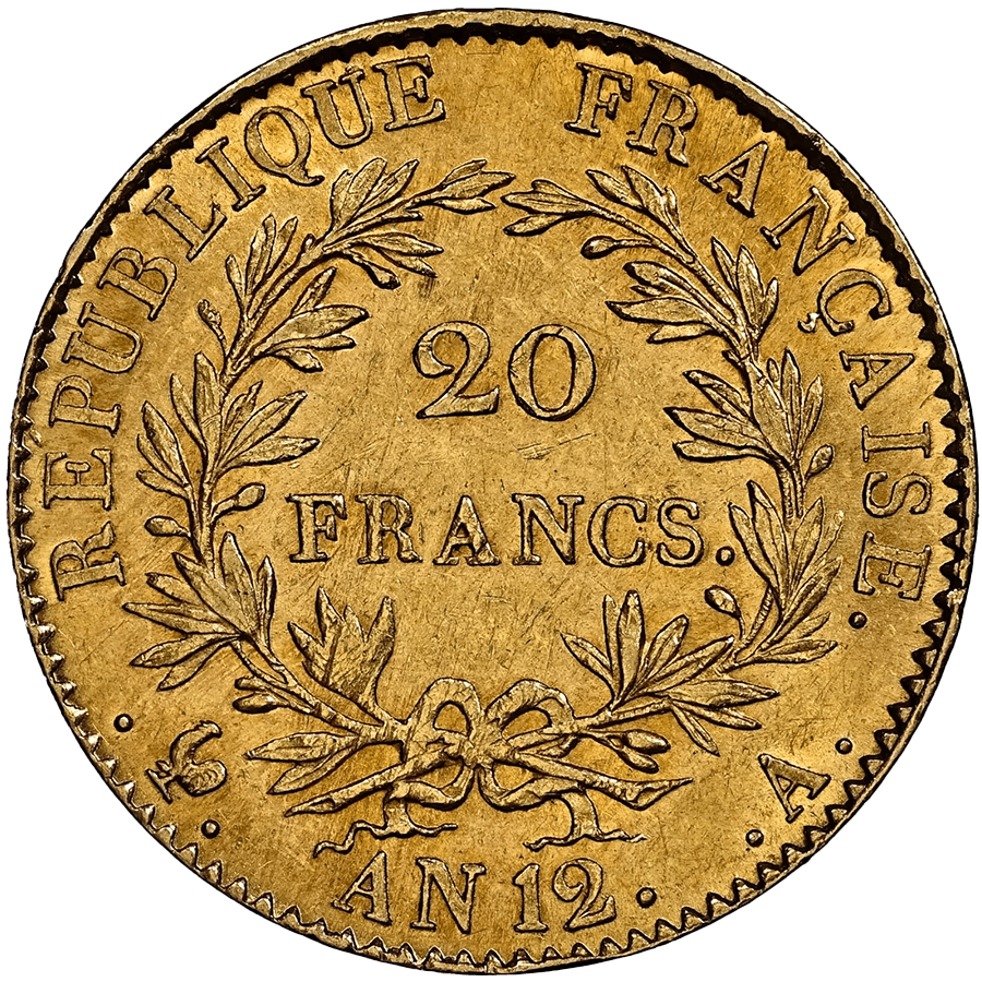 20 French Francs Gold Coin - 1799-1804 Napoleon AN 12-14 thumbnail 2