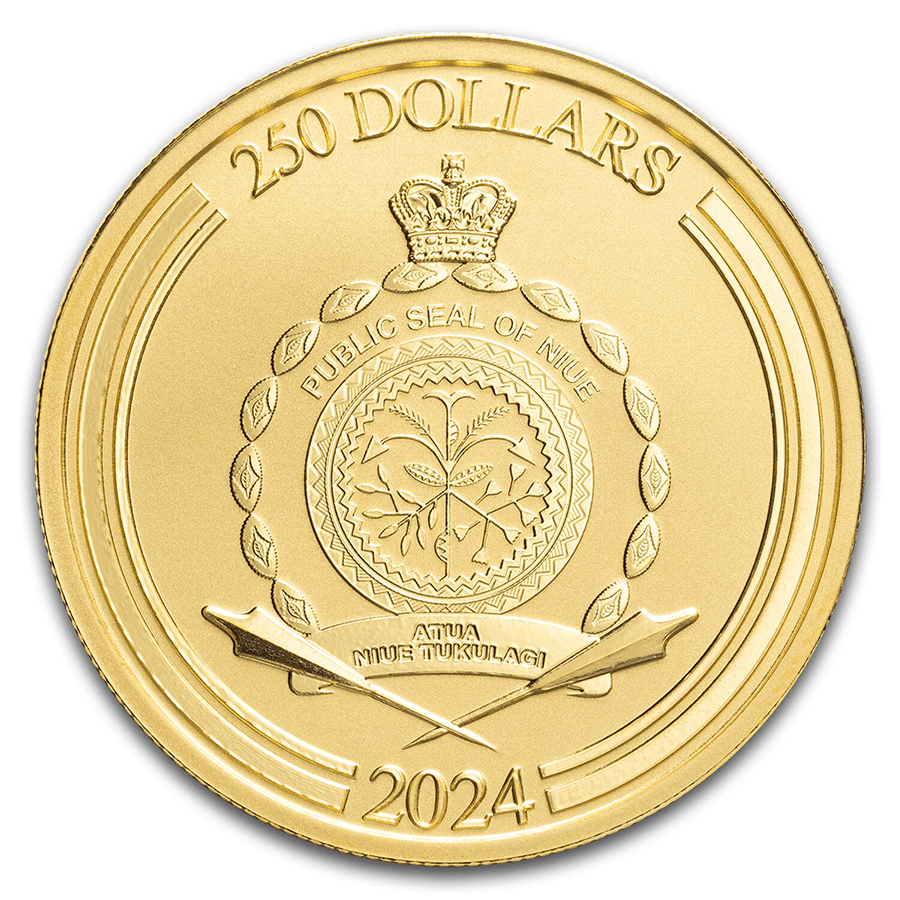 1 ounce Gold Coin - Mickey & Minnie Christmas 2024 thumbnail 2