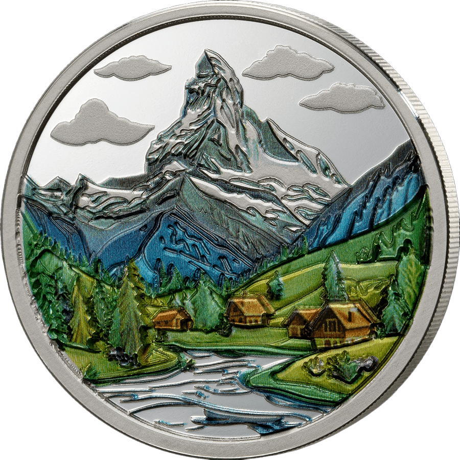 1/2 ounce Silver Coin - Colorized Matterhorn thumbnail 2