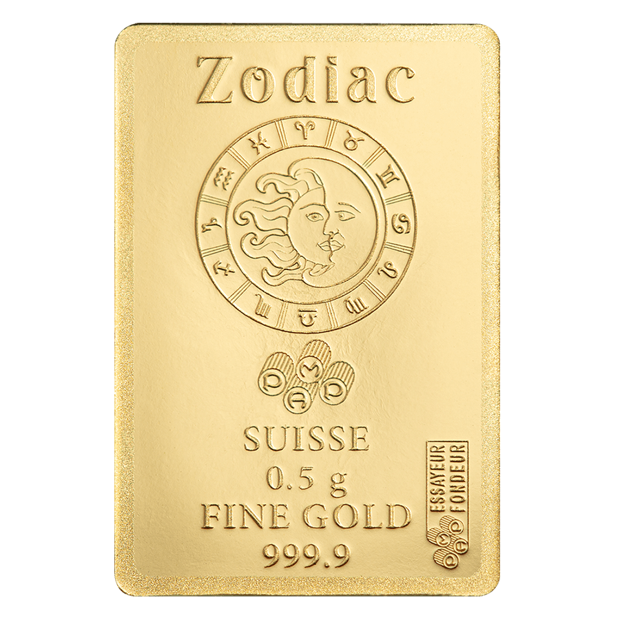 0.5 gram Gold Bar - Zodiac Aquarius thumbnail 4