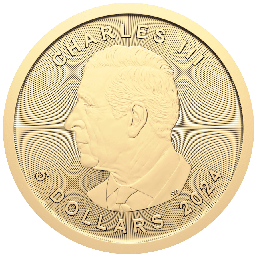 1/10 ounce Gold Coin - Maple Leaf Charles III 2024 thumbnail 2