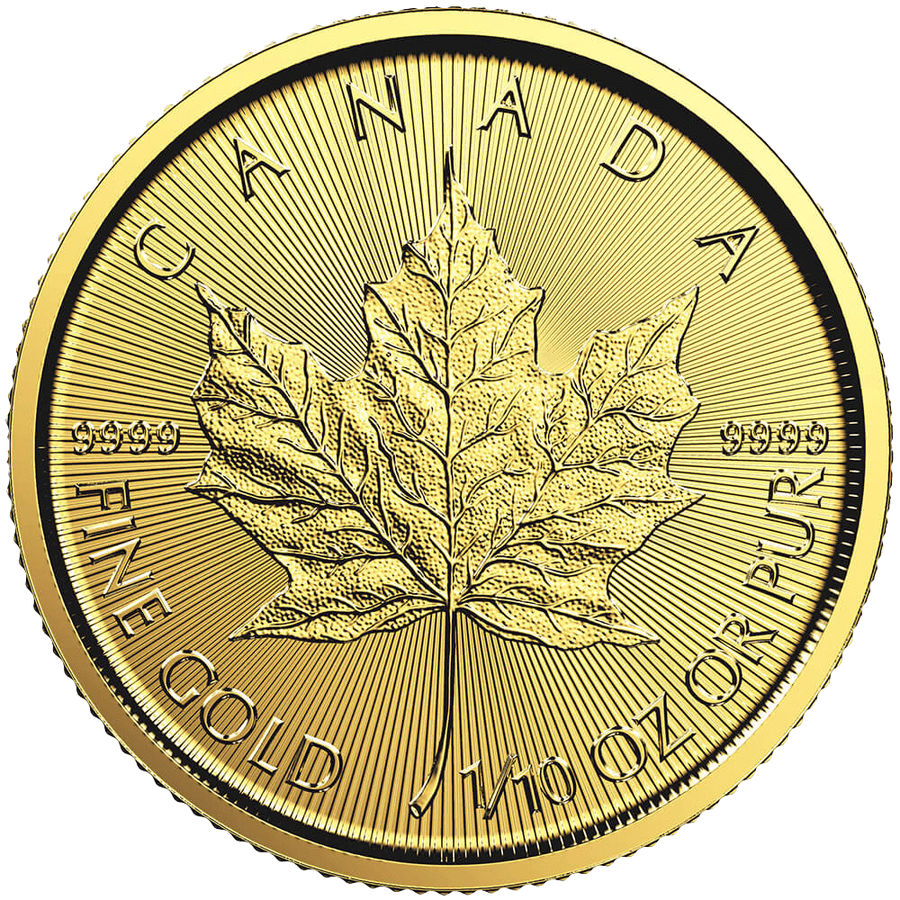 1/10 ounce Gold Coin - Maple Leaf BU - Mixed Years — photo 1