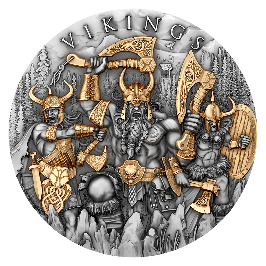 2 ounce Silver Coin - Vikings — photo 1
