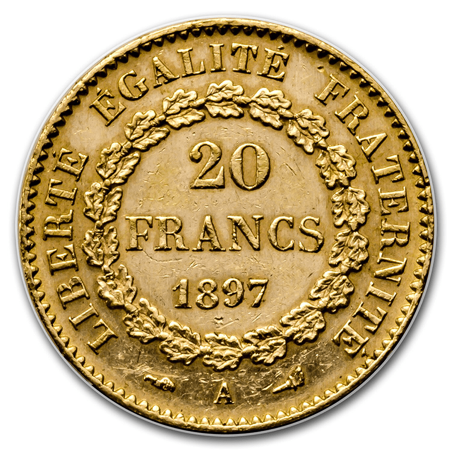 20 French Francs Gold Coin - Lucky Angel (Genius) 1871-1898 thumbnail 2