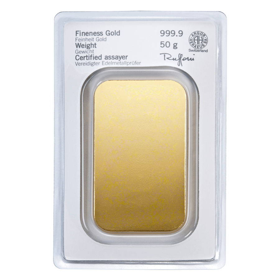 50 gram Gold Bar - Heraeus thumbnail 2