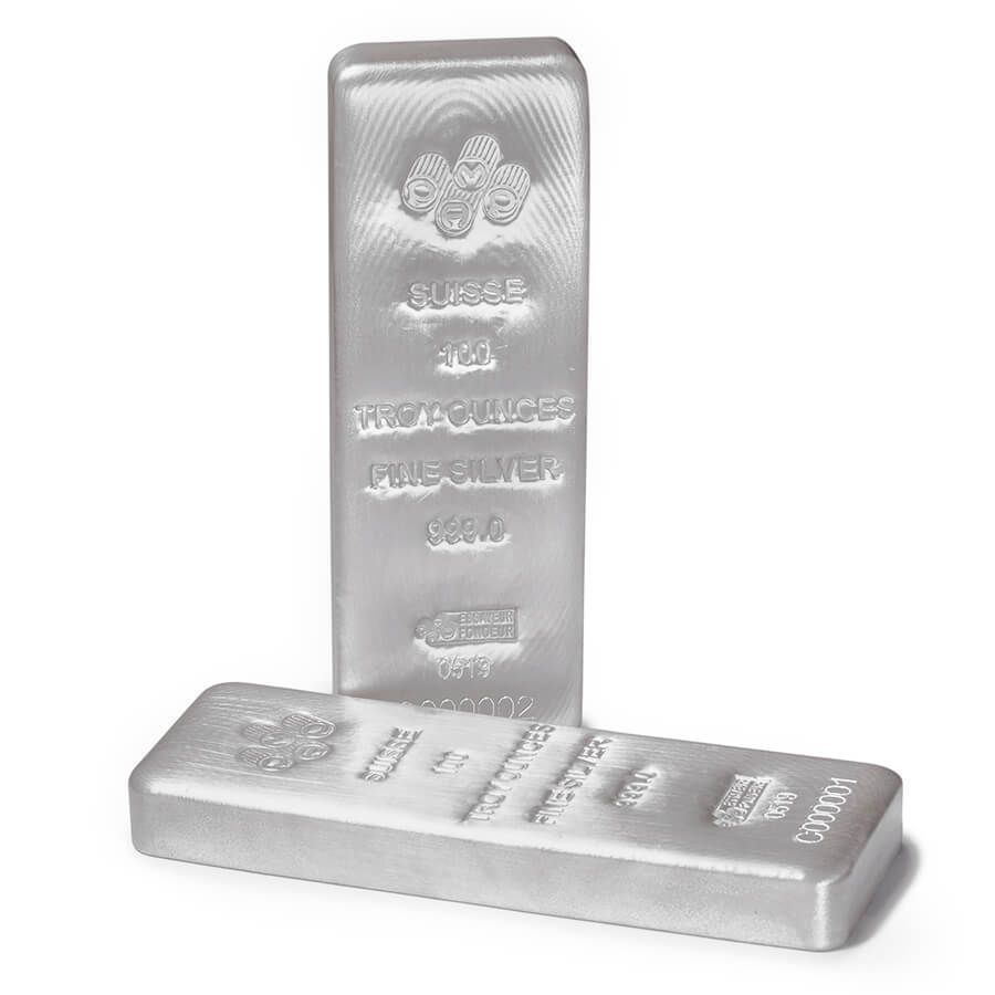 100 ounce Silver Bar - PAMP Suisse thumbnail 2