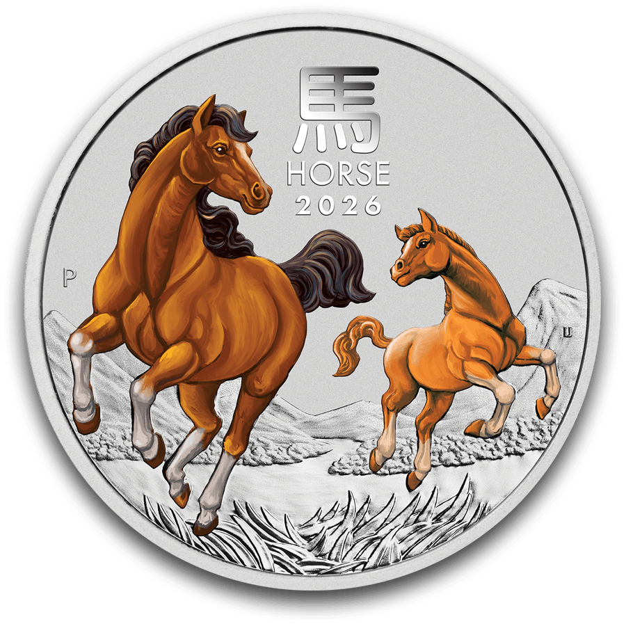 1/2 ounce Silver Coin - Colorized Australian Lunar Horse 2026 — photo 1