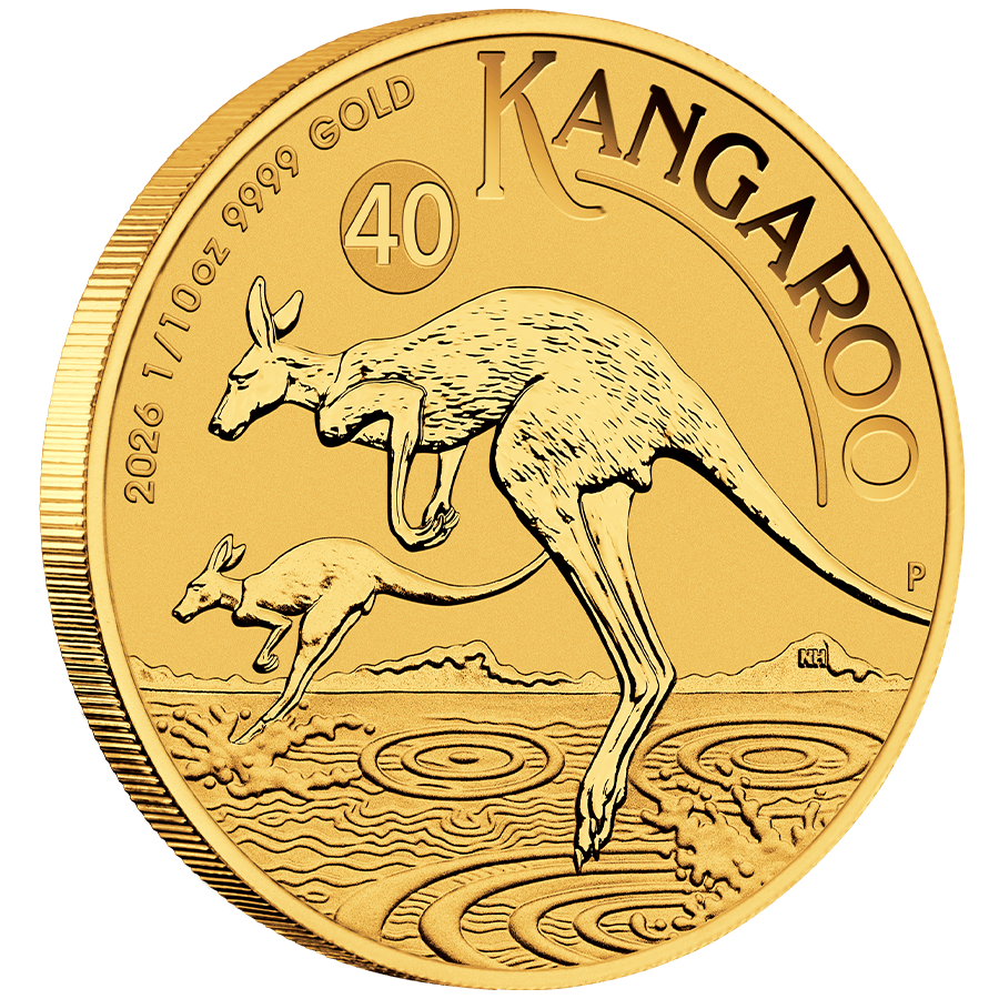 1/10 ounce Gold Coin - Australia Kangaroo 2026 thumbnail 3