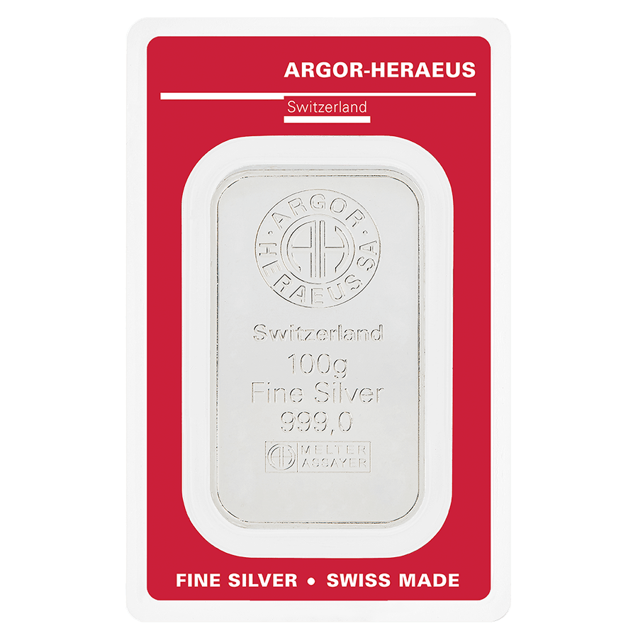 100 gram Silver Bar - Argor-Heraeus — photo 1