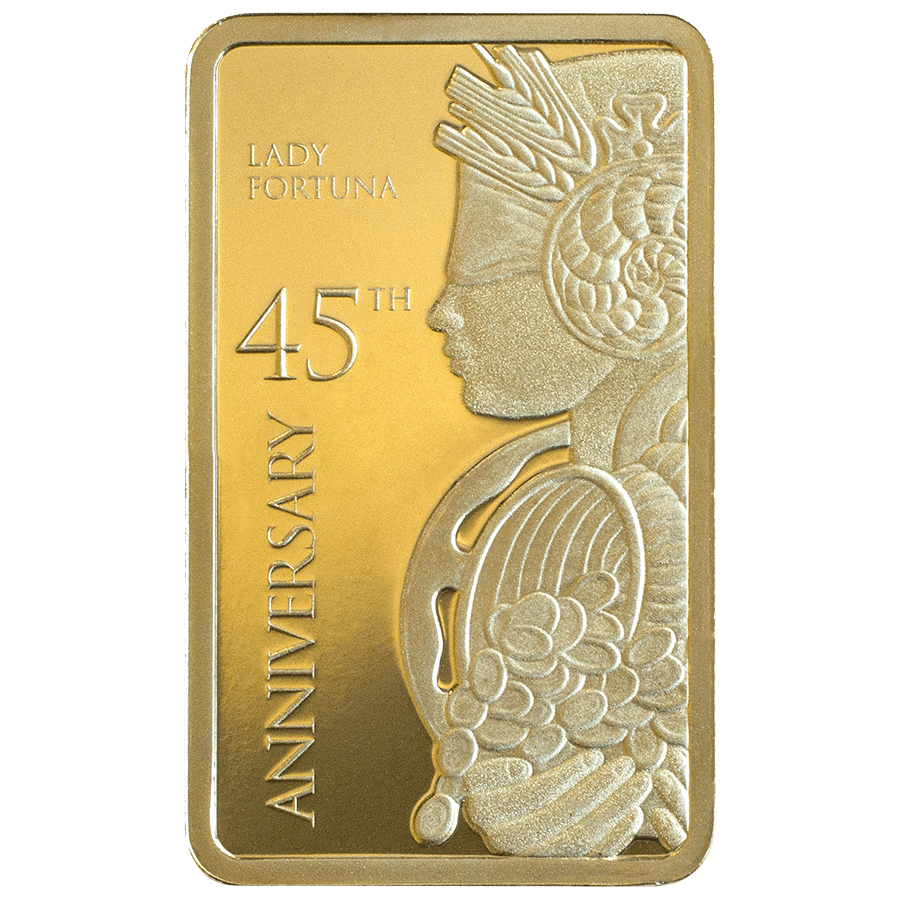 5 gram Gold Bar - Lady Fortuna 45th Anniversary thumbnail 3