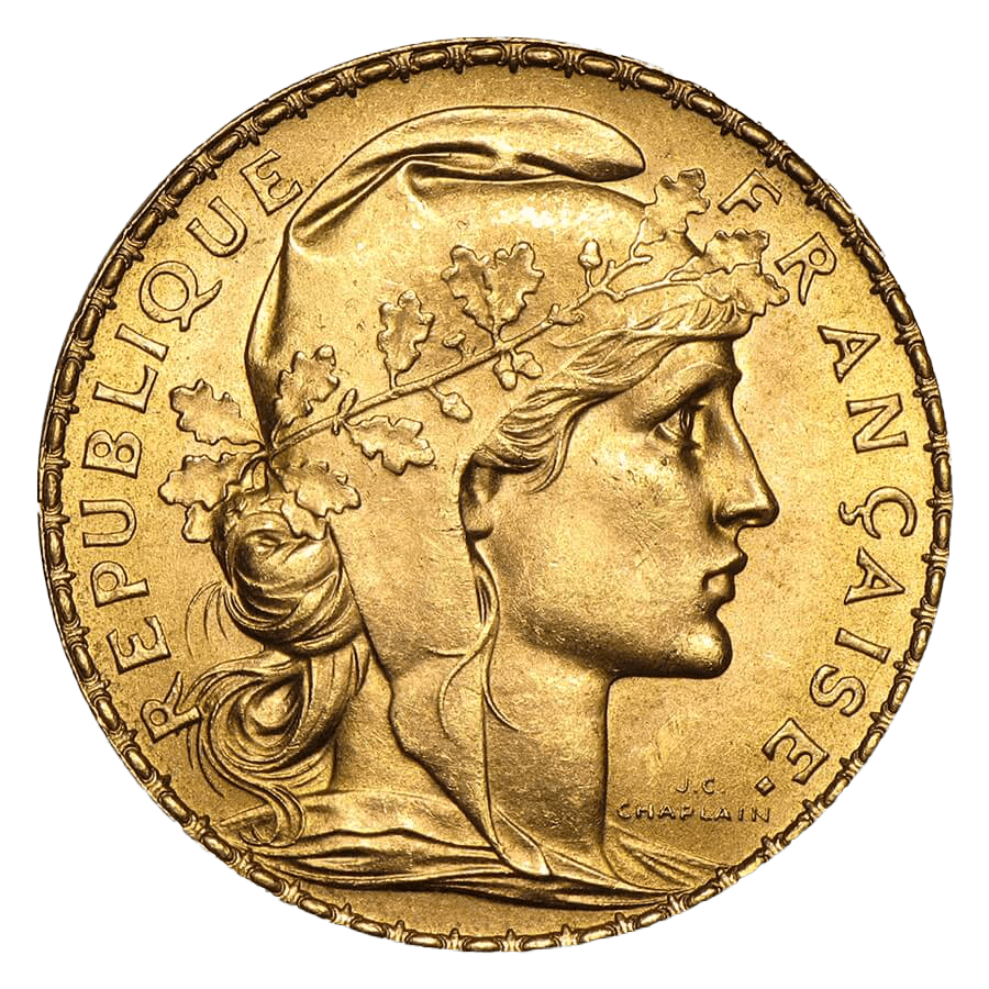 20 French Francs Gold Coin - Napoleon (Coq de Chaplain) - Mixed Years — photo 1