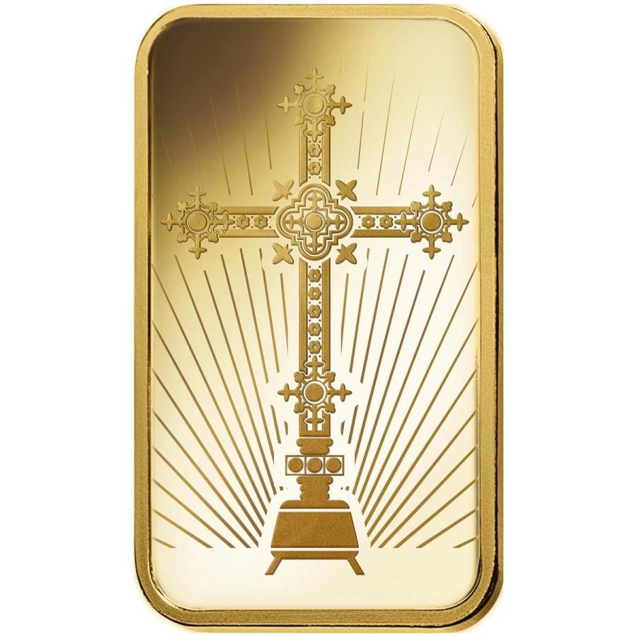 1 ounce Gold Bar - PAMP Suisse Romanesque Cross  — photo 1