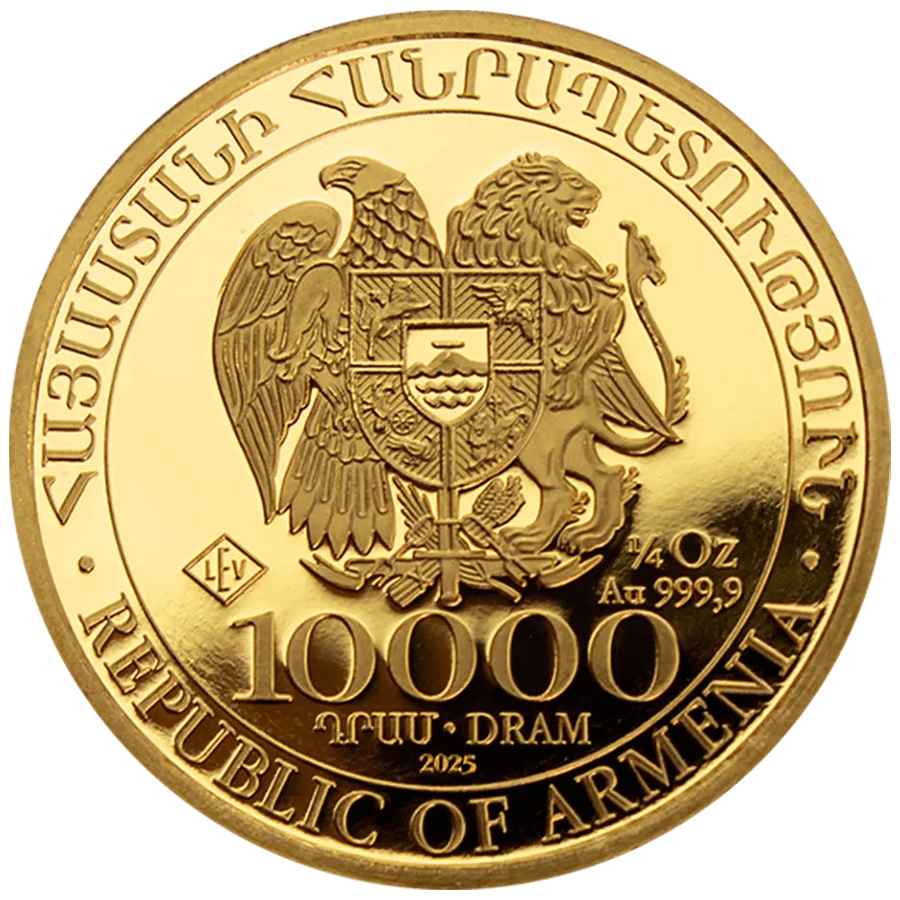 1/4 ounce Gold Coin - Armenia Noah's Ark 2025 thumbnail 2