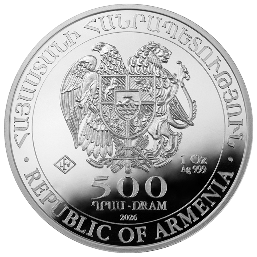 1 ounce Silver Coin - Armenia Noah's Ark 2026 thumbnail 2
