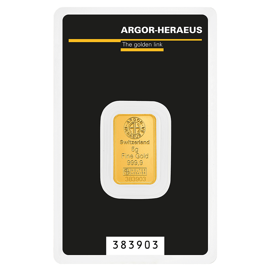 5 gram Gold Bar - Argor-Heraeus — photo 1