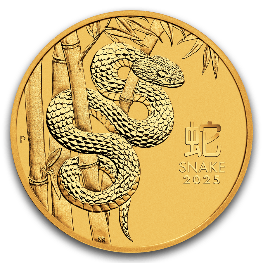 1/10 ounce Gold Coin -  Australia Lunar Snake BU 2025 (Series III) — photo 1