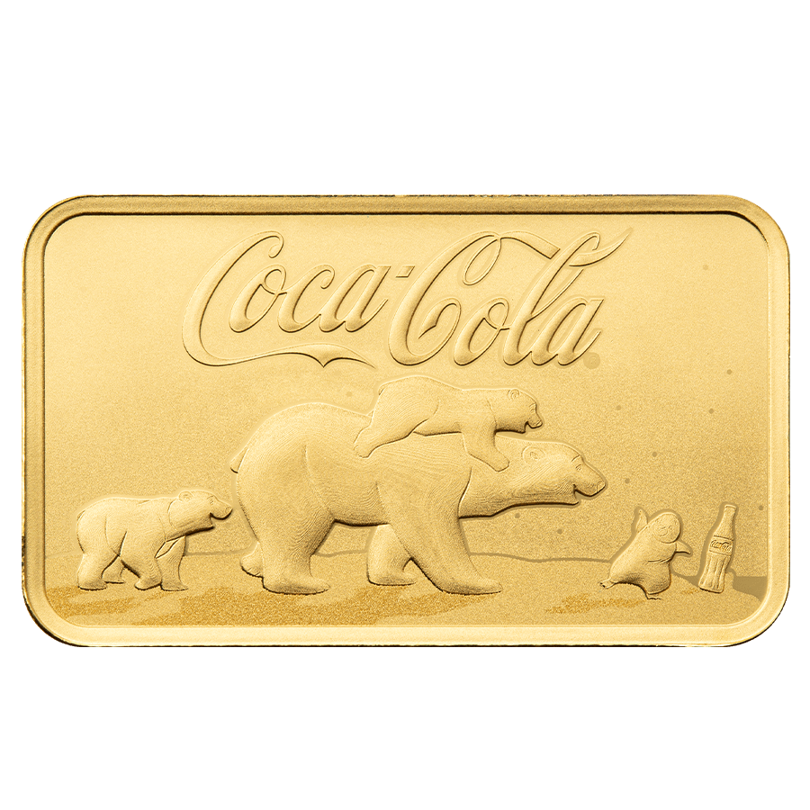 5 gram Gold Bar - Coca Cola Holiday Polar Bear thumbnail 3