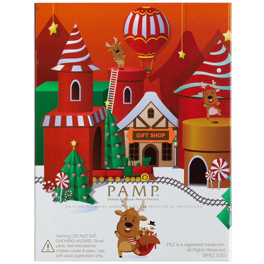 6x5 g PEZ® Reindeer Silver Wafers & Dispenser Gift Set thumbnail 5