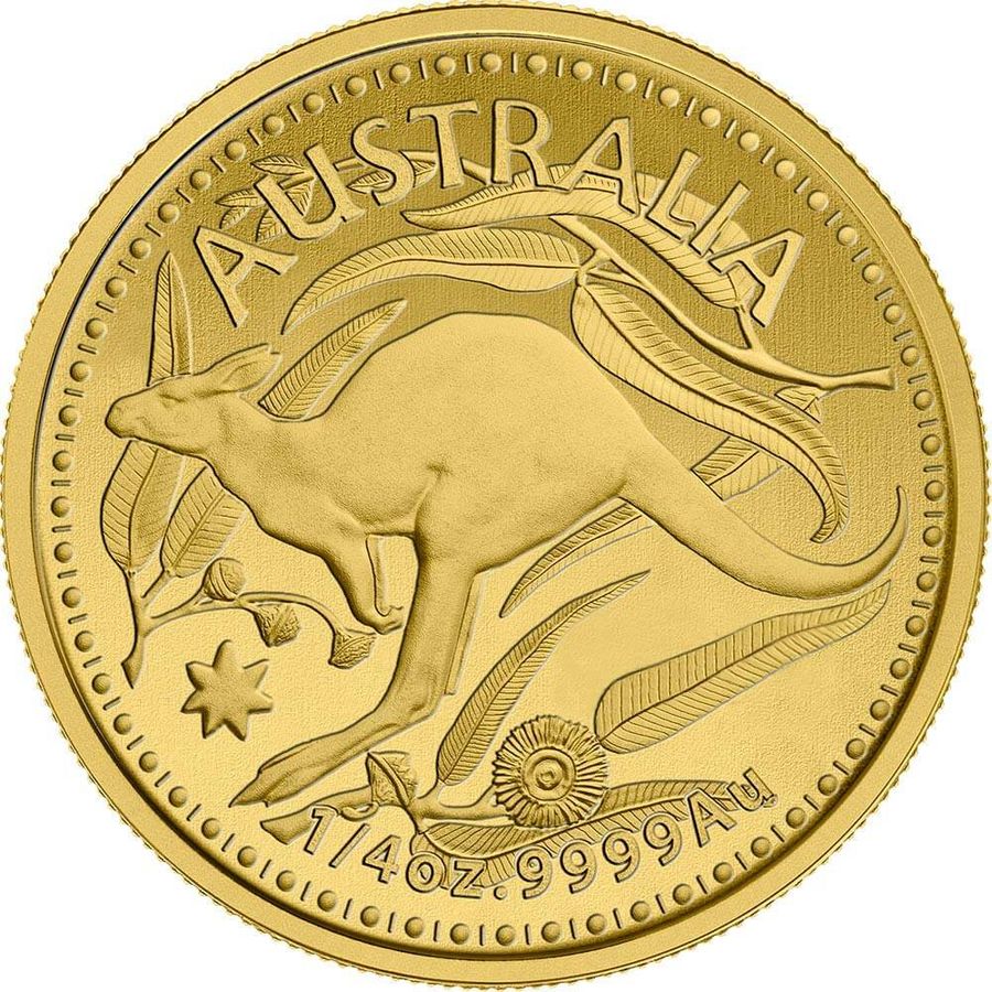 1/4 oz Fine Gold Coin 999.9 - Kangaroo Veriscan BU Mixed Years thumbnail 3