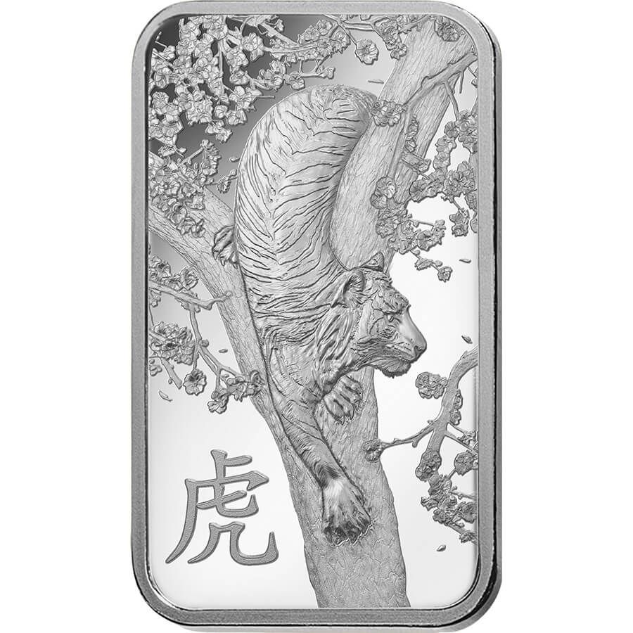 1 ounce Silver Bar - PAMP Suisse Lunar Tiger thumbnail 3