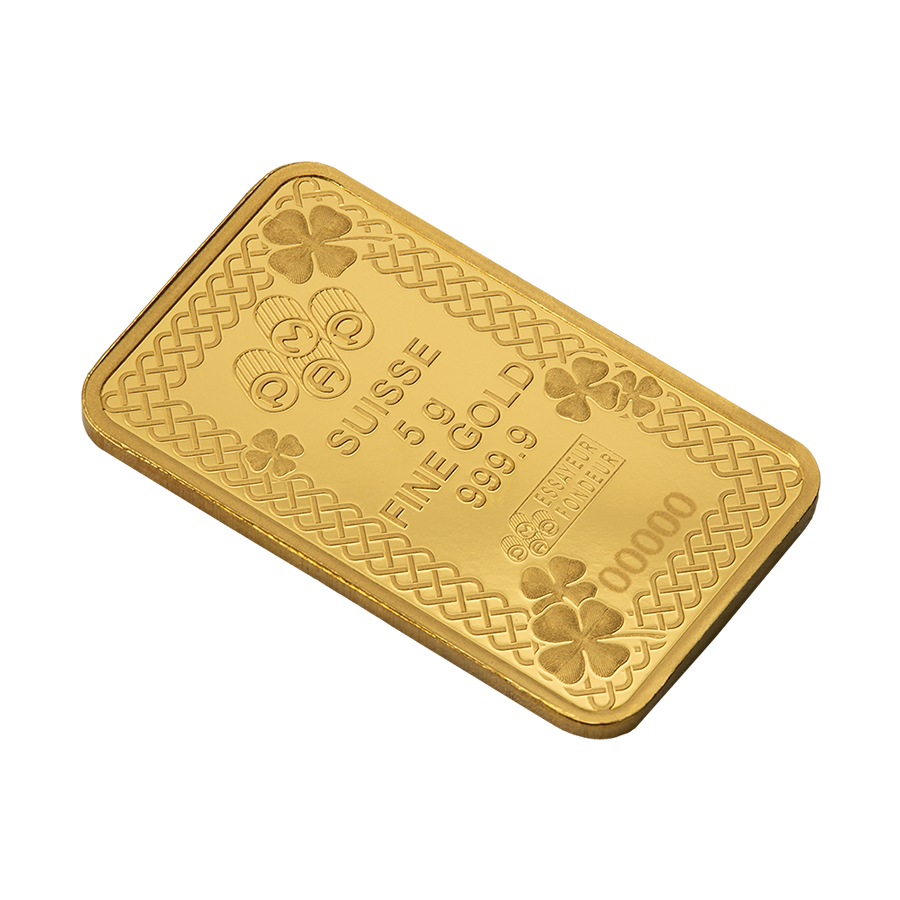 5 gram Gold Bar - Lucky Charm Four-Leaf Clover  thumbnail 6