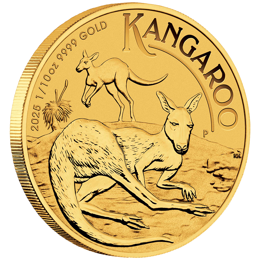 1/10 ounce Gold Coin - Australia Kangaroo 2025 thumbnail 3