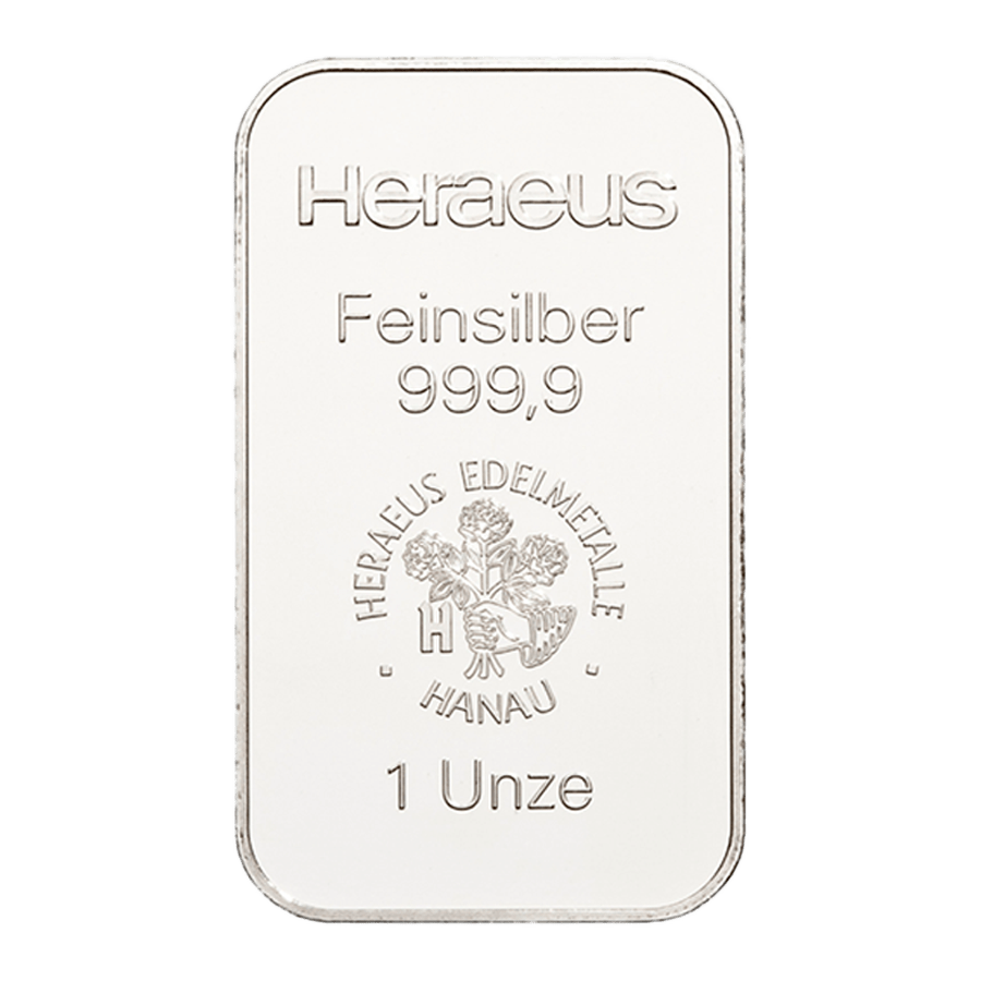 1 ounce Silver Bar - Heraeus — photo 1