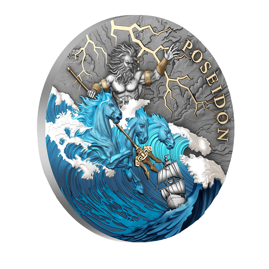 2 ounce Silver Coin - Poseidon thumbnail 4
