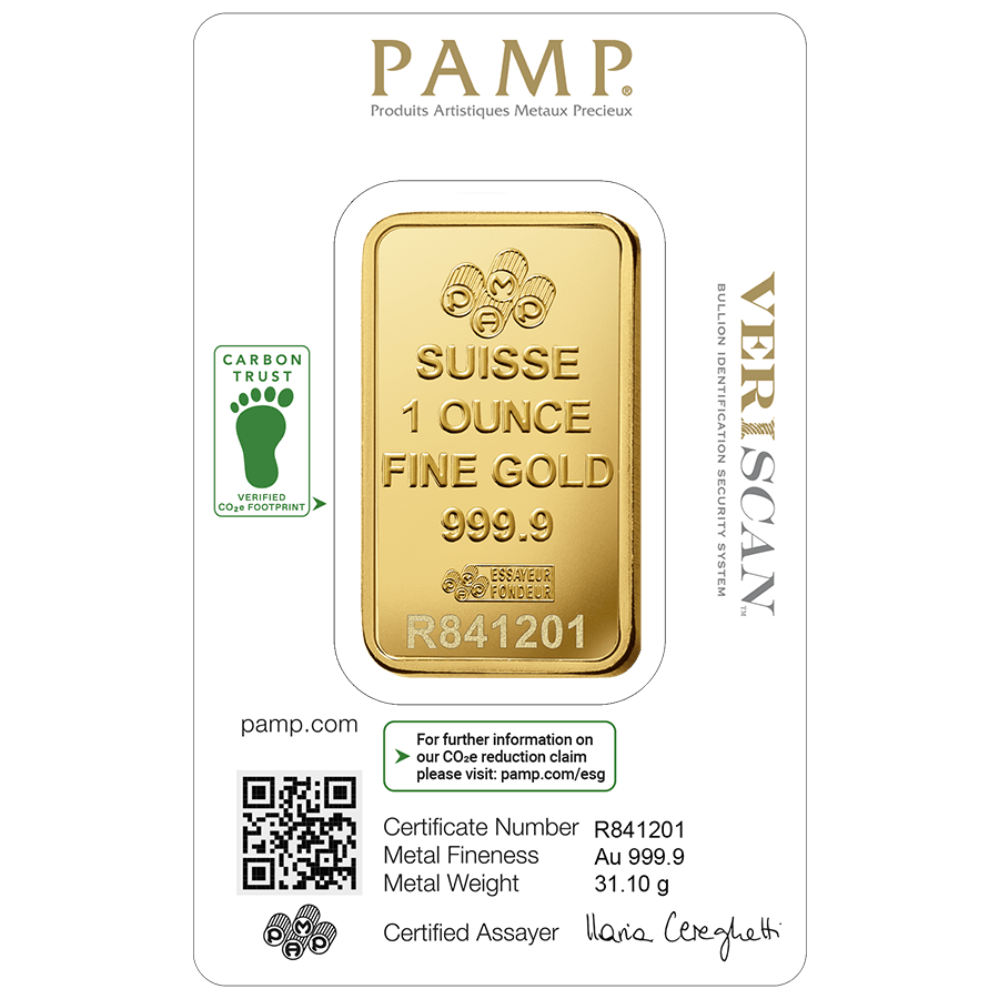1 ounce Gold Bar - Lady Fortuna Carbon Reduced thumbnail 2