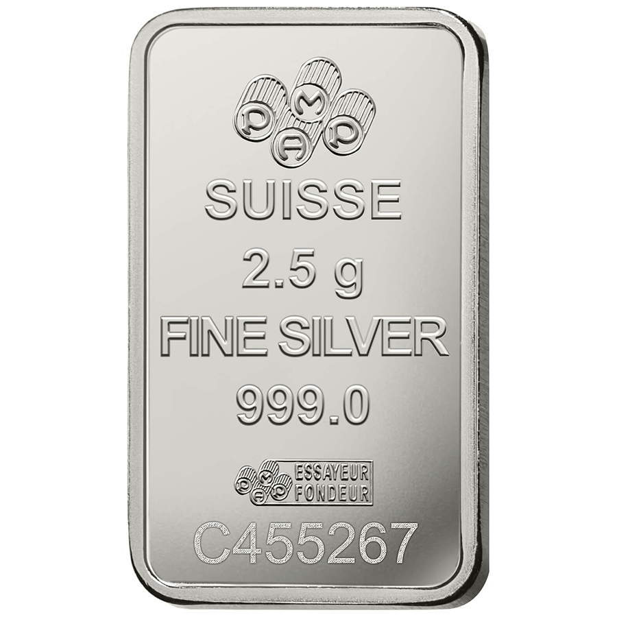 2.5 gram Silver Bar - PAMP Suisse Lady Fortuna thumbnail 4