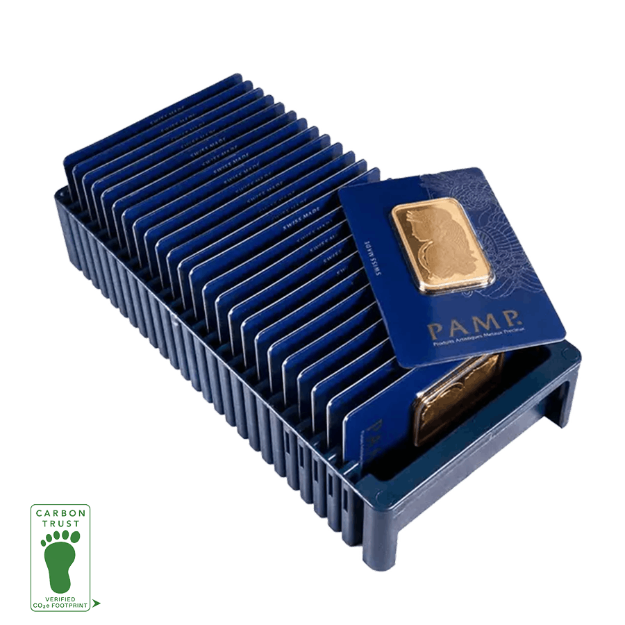 25 x 1 ounce Gold Bar Monster Box - Lady Fortuna - Carbon Reduced — photo 1