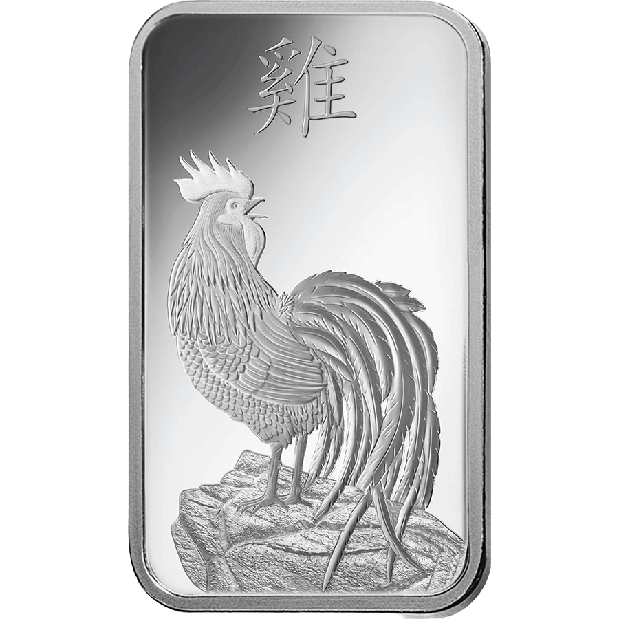 1 ounce Silver Bar - PAMP Suisse Lunar Rooster thumbnail 3