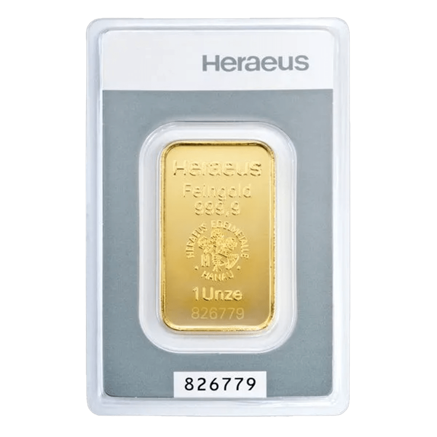 1 ounce Gold Bar - Heraeus - Kinebar series thumbnail 2