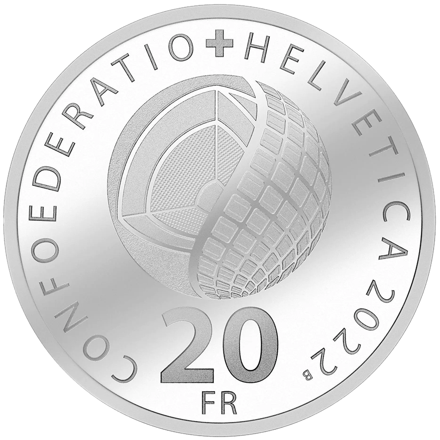 20 gram Silver Coin - Switzerland Solar Energy Luminescent Proof 2022 thumbnail 2