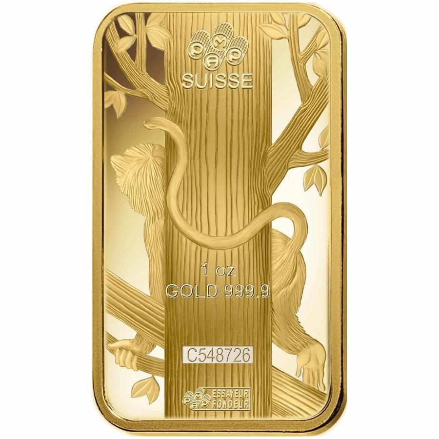 1 ounce Gold Bar - PAMP Suisse Lunar Monkey thumbnail 4