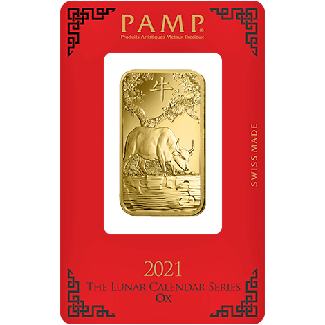 1 ounce Gold Bar - PAMP Suisse Lunar Ox — photo 1